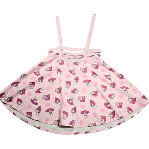 Sanrio My Melody Strappy Elastic Suspender A-Line Skirt  Size‎ XL Pink Skater